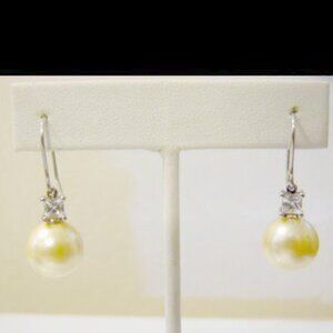 Pearlfection Cream Color Faux South Sea Pierced Drop Earrings